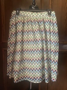 Modcloth skirt L dazzler chevron stripe A-line multicolor $24.99 - Picture 1 of 7