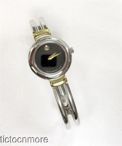MOVADO HARMONY BANGLE BRACELET WATCH TWO TONE 97.A1.809.A WORKS ! - Picture 1 of 13