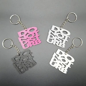 Cute Do Not Disturb Keychains for Women – Handmade Privacy Keyring – 30 Colors - Picture 1 of 10