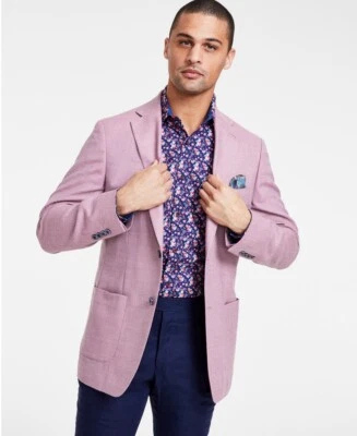 Men's Tallia Slim-Fit Weave Wool-Blend Sport Coat - Lilac- 46R - Image 1 of 4