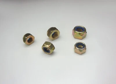 Sicherungsmuttern 10.9  gelb verzinkt Regel- und Feingewinde DIN 985 Stoppmutter - Bild 1 von 2