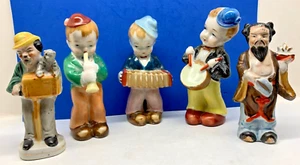 Lot of 5 - Occupied Japan 3 Figurines Playing Instruments & 2 Japan Figurines - Picture 1 of 23