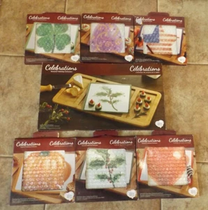 Precious Moments Celebrations Bamboo Serving Board With 6 Glass Seasonal Inserts - Picture 1 of 11