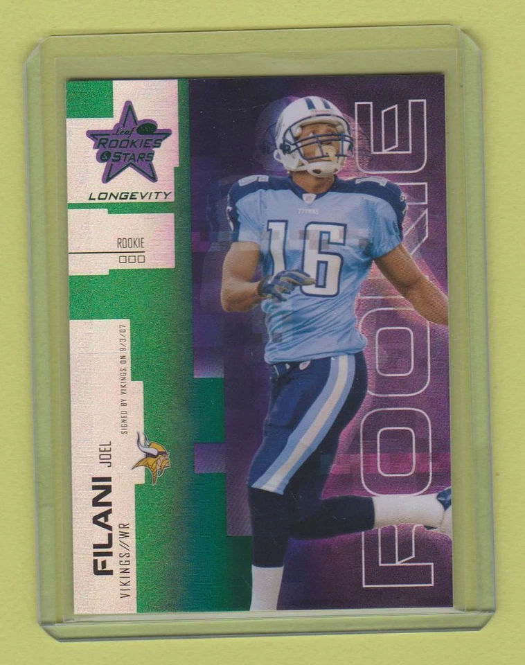 2007 Leaf Rookies and Stars Longevity Joel Filani #27/29 Vikings Texas Tech - Image 1 of 1