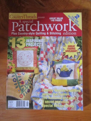 MAGAZINE AUSTRALIAN COUNTRY THREADS PATCHWORK VOL. 5 NO. 12  GREAT ** MUST SEE - Image 1 of 2