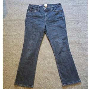 St John's Bay Bootcut Jeans Dark Wash Denim Straight Leg Womens 14S - Picture 1 of 3