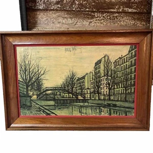 Mid Century Modern Bernard Buffet St Martins Canal 1956 French Lithograph Signed - Picture 1 of 11