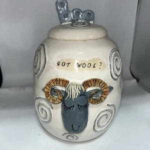 Signed Sheep Studio Pottery Cookie Jar Heavy And Cute! One Of A Kind - Picture 1 of 9