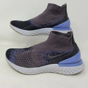 Scarpe da corsa Nike Rise React Flyknit da donna taglia 7,5 blu viola in maglia - Foto 1 di 7