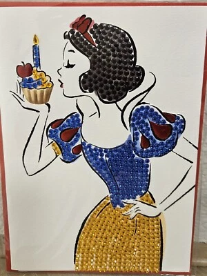 Papyrus Jeweled Disney Snow White Blowing Out Candles Birthday Card - Image 1 of 3