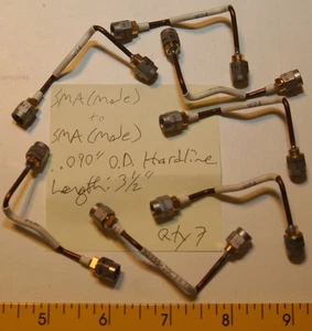 (7) SMA(Male) to SMA(Male) 0.090" OD Hardline Cables 3.5" - Picture 1 of 1