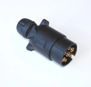 Remolque 7 PIN 12N ENCHUFE CARAVANA CABALLO CAJA BARCO REMOLQUE LUCES NEGRO - Imagen 1 de 2