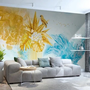 Fotomural no tejido papel pintado de pared murales abstracto pintado a mano hoja de planta 11939 - Imagen 1 de 4