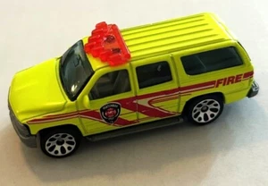 LOOSE MATCHBOX 2000 CHEVY SUBURBAN NEON YELLOW FIRE 1:76 - Picture 1 of 3