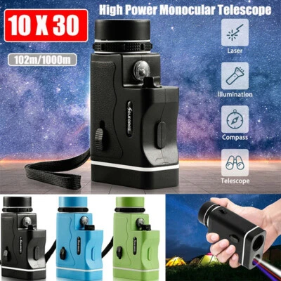 10X30 Night Vision Monocular Telescope Laser Ranging &Flashlight Telephoto Hunt - Image 1 of 4