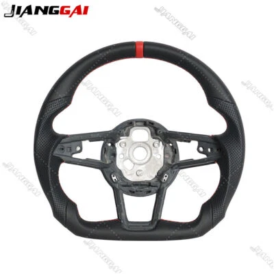 Volante deportivo plano de cuero completo para Audi R8 TT TTS TT RS 2016-2024 Foto 1 de 4