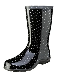 Sloggers schwarz gepunktet Regen und Garten wasserdichte Stiefel Größe 6 - Bild 1 von 1