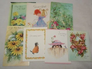 Lot 7 Vtg Get Well Soon Greeting Cards *UNUSED, No Envelopes* - Picture 1 of 8