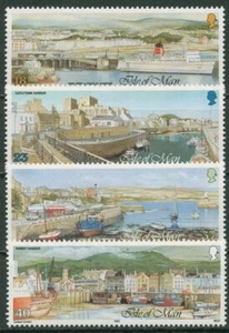 Isla de Man 1992 puertos vistas de la ciudad 517/20 nuevo - Imagen 1 de 1