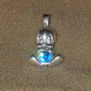 Tweety Bird WB Pendant Charm 925 Sterling Silver September Sapphire birth stone - Picture 1 of 2