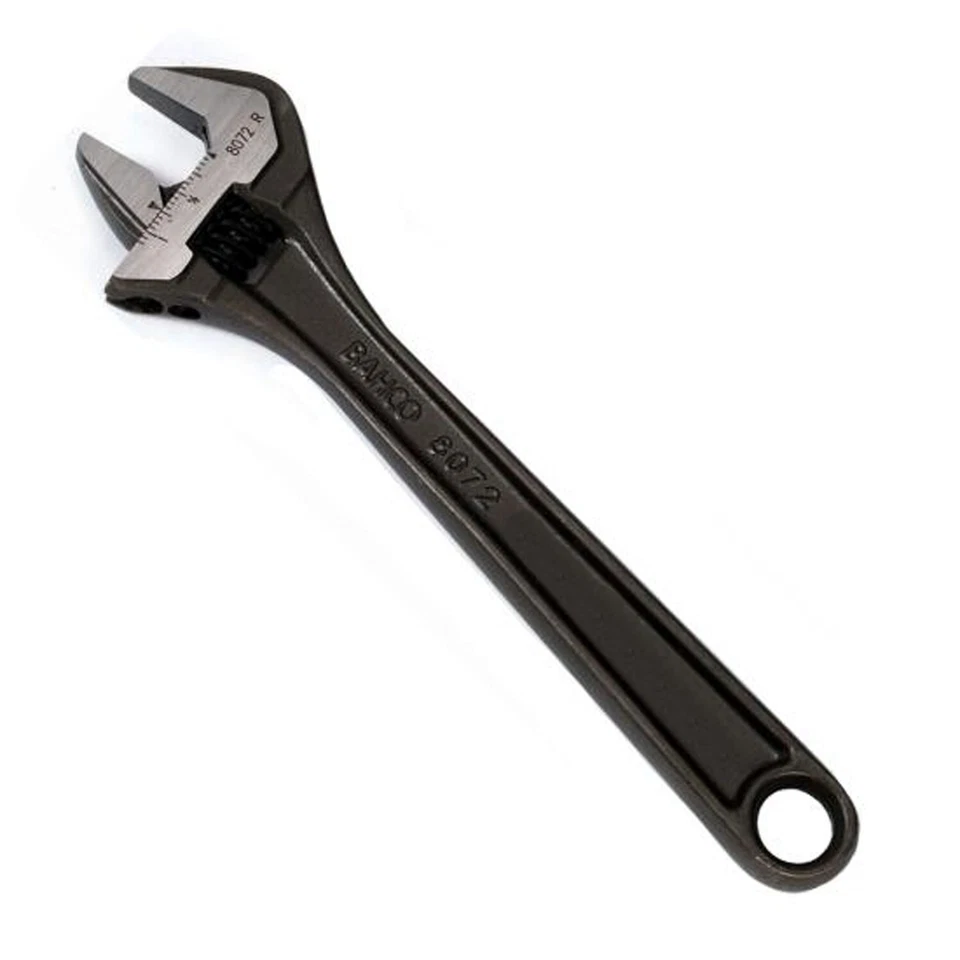 10" BAHCO® Adjustable Wrench With Black Phosphate Finish Slim Head BAH8072RUS - Image 1 of 1