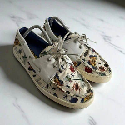 Loudmouth Boat Shoes Big Bugs Sailor White Mens Size 10 colorful US Lace Up Golf - Image 1 of 4