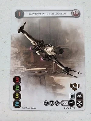 X-wing Cavern Angel's Zealot Plastic 2nd Place Promo Card. Fantasy Flight Games - Image 1 of 2