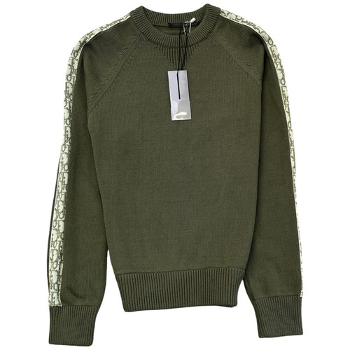 Maglione Dior uomo manica obliqua Kint kaki XS