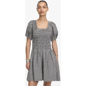 Madewell Kleid Gr. S schwarz weiß Gingham Puffärmel gesmokt Mini kurz Neu mit Etikett - Bild 1 von 10