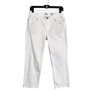 J Jill High Rise Cropped Denim Jeans Womens 6 p White Stretch Pull On Elastic - Picture 1 of 7