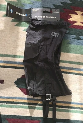 Outdoor Research Helium Gaiters Mens Small Black Lightweight Waterproof Pertex - Image 1 of 2