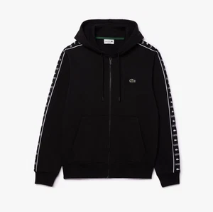 Lacoste Mens Hoodie Black Full Zip Track Jacket With Logo - Size M - Picture 1 of 6
