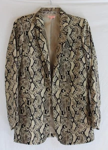CHAQUETA BLAZER CON ESTAMPADO DE PIEL DE SERPIENTE SEDOSA CON NOMBRE RE: TALLA PEQUEÑA JUNIORS USADA EN EXCELENTE ESTADO DH3334 - Imagen 1 de 3