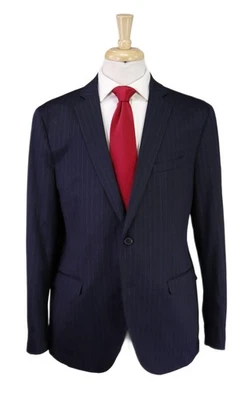 The Savile Row Company Navy Blue Pinstripe Fairfax Suit Drawstring Waist 44R - Image 1 of 4