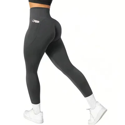 Women's Sexy High Waist Sports Leggings for Yoga, Fitness Workouts with Pockets - Image 1 of 4