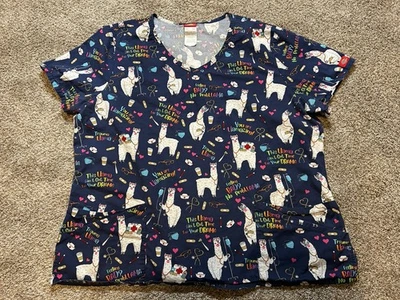 Blusa Médica Dickies para Mujer 2XL Estampado de Llama EDS Signature Cuello en V SS DK721 Foto 1 de 4
