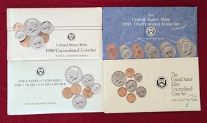 US MINT UNCIRCULATED COIN SET 1988 1989 1991 1992 LOT OF 4 (a) - Bild 1 von 5