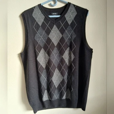Apt. 9 Argyle Merino Wool Sweater Vest Size Medium,,,t16 - Image 1 of 4