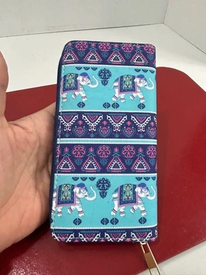 Cartera con estampado de elefante para mujer con cremallera sin asas patrón boho organizador cartera regalo Foto 1 de 4