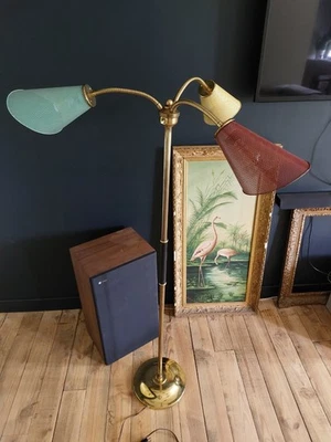 Lampadaire Tripode Type Mategot Lunel Stilnovo Arredoluce Guariche Ostuni 1950 - Photo 1/4