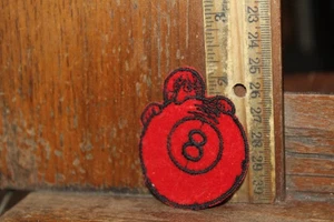 Vintage Embroidered Patch Kilroy 8 Ball Pool Billiards - Picture 1 of 3