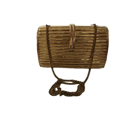Solid Brass Handbag Purse Lined with Suede 1960-1970’s 8 x 3.5 x 5  - Image 1 of 4