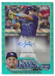 2023 Topps Chrome JONATHAN ARANDA Teal Wave /199 Rookie Auto RC - Picture 1 of 2