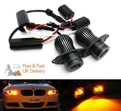 HeadLight LED 20W Angel Eye Halo Ring Light Bulb Amber For BMW E90 E91 3 Series - Image 1 of 4