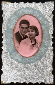 cpa ancienne PHOTO CARTE GRAUFFE TISSU COUPLE  4 - Picture 1 of 1