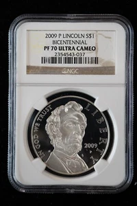 2009 Lincoln Bicentennial Commemorative Proof Silver $1 NGC PF-70 UC - Picture 1 of 2