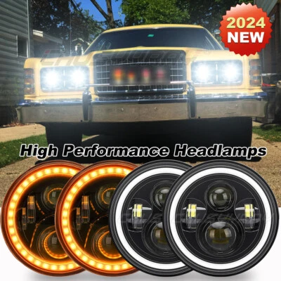 Faros LED redondos de 5,75" carcasa alta/baja para Mercury Cougar 67-76 Monterey Comet Foto 1 de 4