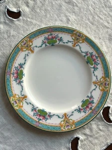 ROYAL WORCESTER MARLOWE TURQUOISE BAND 5 DESSERT PLATES 7"D SET #2 HAS CRAZING - Picture 1 of 14