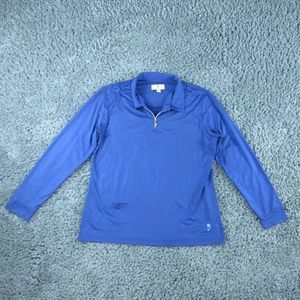 Sport Haley Shirt Womens Extra Large Blue Shimmery Long Sleeve 1/4 Zip - Picture 1 of 13