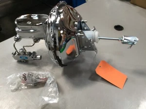 1964-72 GM A F X Body Cars 11" Brake Booster Chrome w/ Flat Top Master and Valve - Picture 1 of 5
